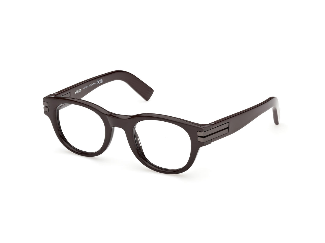 Óculos graduados ermenegildo zegna ez5347 048 marron round masculino tamanho 49mm - Vista principal