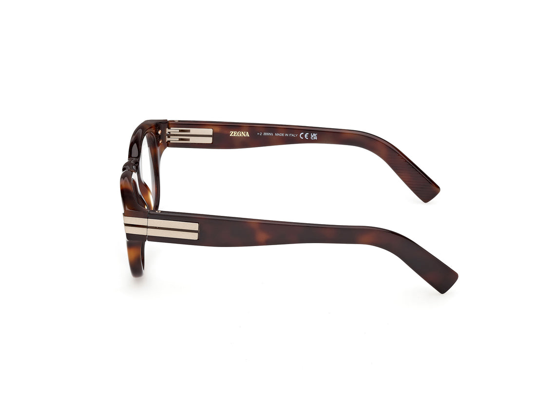 Óculos graduados ermenegildo zegna ez5347 052 havana round masculino tamanho 49mm - Vista de detalhe