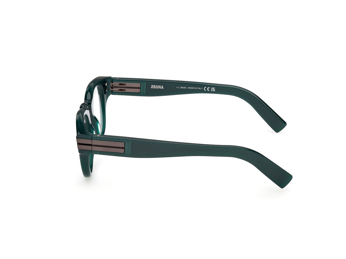 Óculos graduados ermenegildo zegna ez5347 096 verde round masculino tamanho 49mm - Vista de detalhe