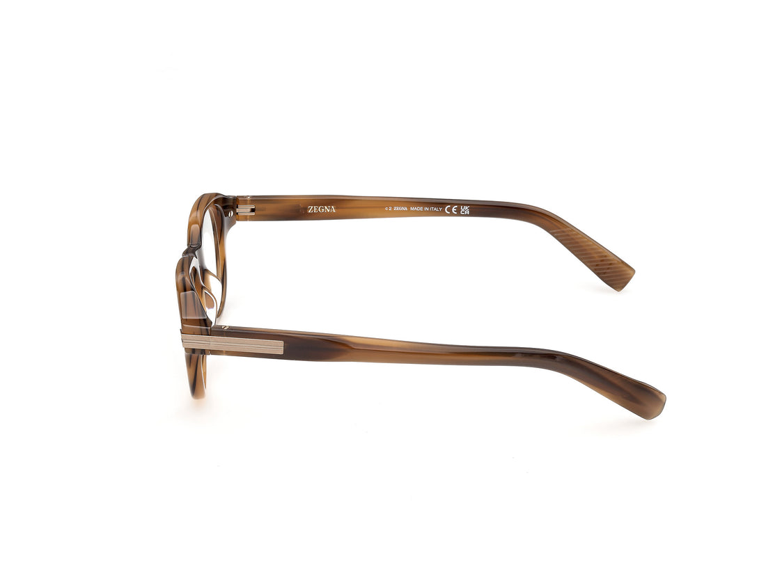 Lunettes de vue ermenegildo zegna ez5362 050 marron oval masculino taille 50mm - Vue détaillée