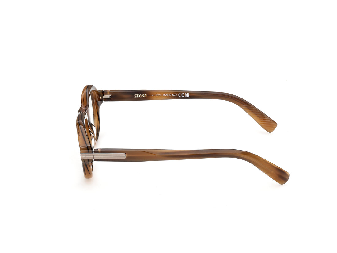 Lunettes de vue ermenegildo zegna ez5375 050 marron geometric masculino taille 51mm - Vue détaillée