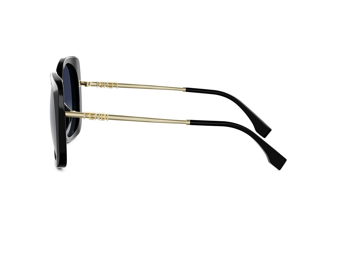 Óculos de sol fendigraphy fe40201i 01w black square femenino tamanho 55mm - Vista de detalhe