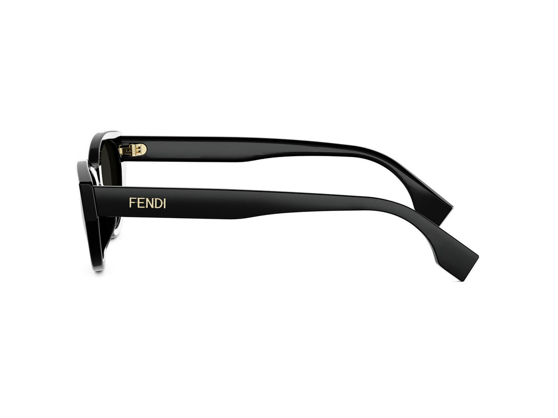 Sunglasses fendi lettering fe40209i 01a black oval femenino size 51mm - Detailed view