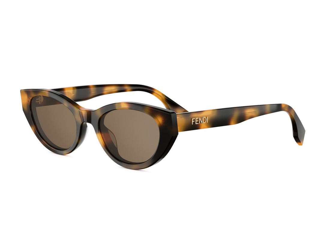 Sunglasses fendi lettering fe40209i 52e havana oval femenino size 51mm - Main view