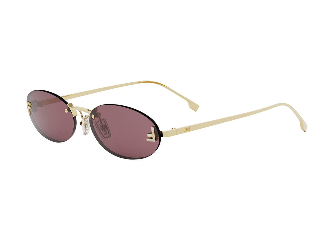 Sunglasses fendi first crystal fe4075us 30y gold oval femenino size 54mm - Main view