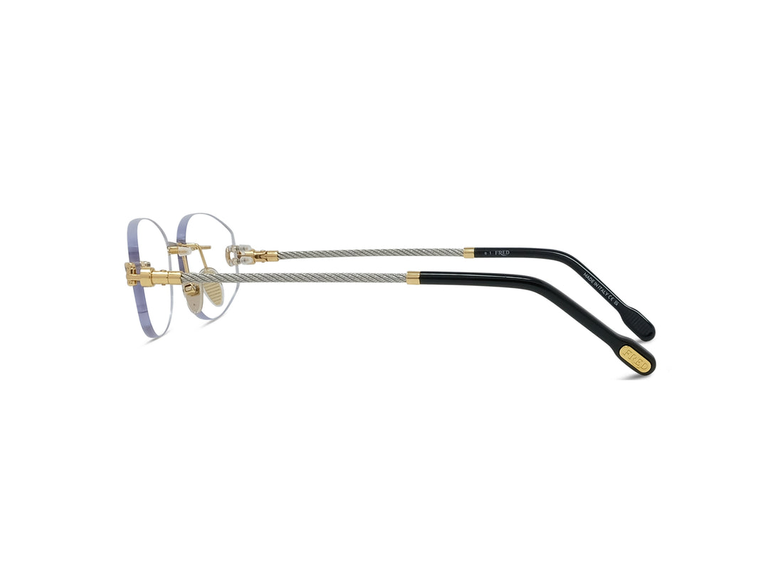 Prescription glasses fred manille & cable fg50091u 030 gold geometric masculino size 53mm - Detailed view
