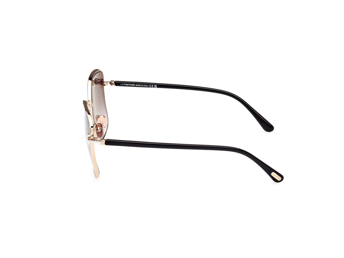Gafas de sol tom ford ft1029 fern 28b dorado square femenino talla 57mm - Vista de detalle