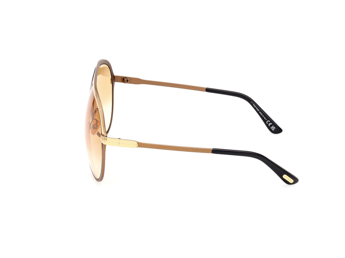 Gafas de sol tom ford ft1060 xavier 30f dorado pilot masculino talla 64mm - Vista de detalle