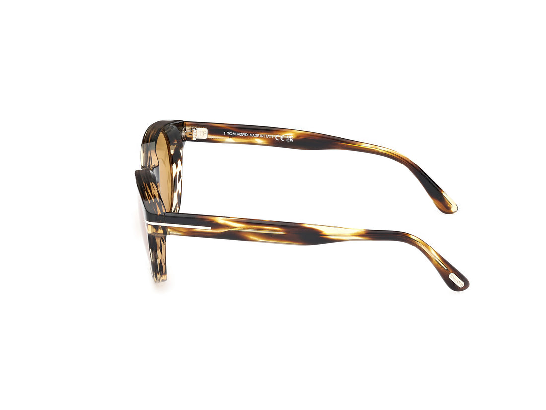 Gafas de sol tom ford ft1180 mert 52e havana round masculino talla 53mm - Vista de detalle