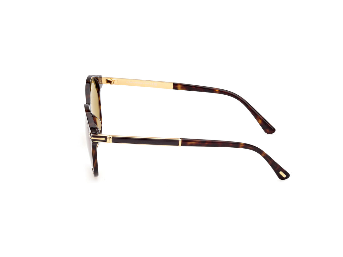 Gafas de sol tom ford ft1184 araki 52h havana round masculino talla 52mm - Vista de detalle