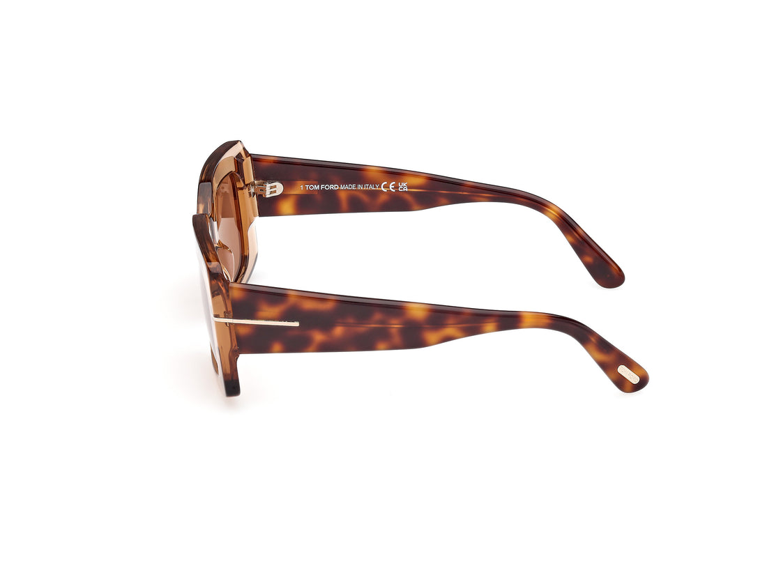 Gafas de sol tom ford ft1188 brigitta 45e marron rectangular femenino talla 50mm - Vista de detalle