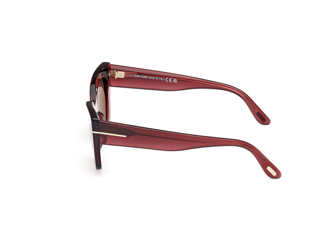 Gafas de sol tom ford ft1190 athena 69e bordeaux cat eye femenino talla 53mm - Vista de detalle