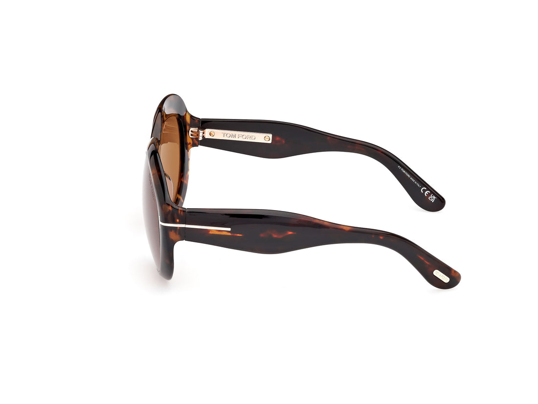 Gafas de sol tom ford ft1193 angellica 52e havana round femenino talla 58mm - Vista de detalle