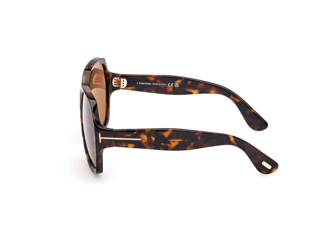 Occhiali da sole tom ford ft1221 saffron 52e havana square femenino taglia 60mm - Vista dettagliata