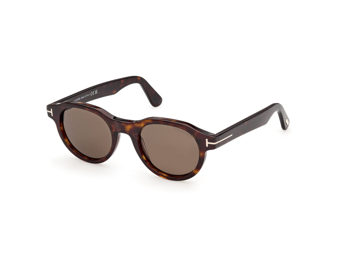 Lunettes de soleil tom ford ft1404 nils-02 52j havana round masculino taille 49mm - Vue principale