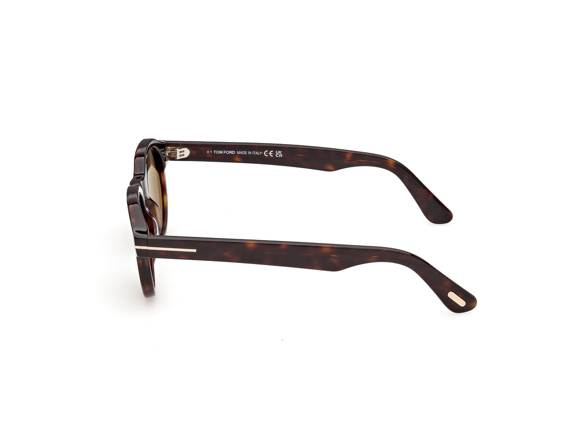 Lunettes de soleil tom ford ft1404 nils-02 52j havana round masculino taille 49mm - Vue détaillée