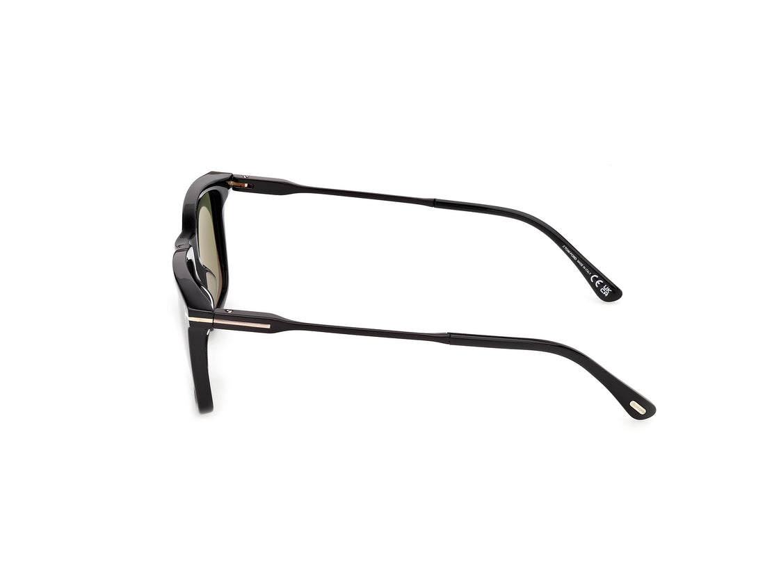 Lunettes de soleil tom ford ft1409 lee-02 01n negro rectangular masculino taille 57mm - Vue détaillée