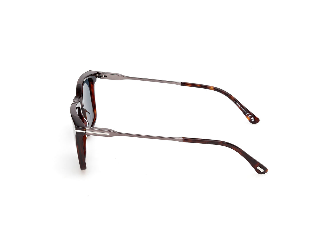 Lunettes de soleil tom ford ft1409 lee-02 54v havana rectangular masculino taille 57mm - Vue détaillée