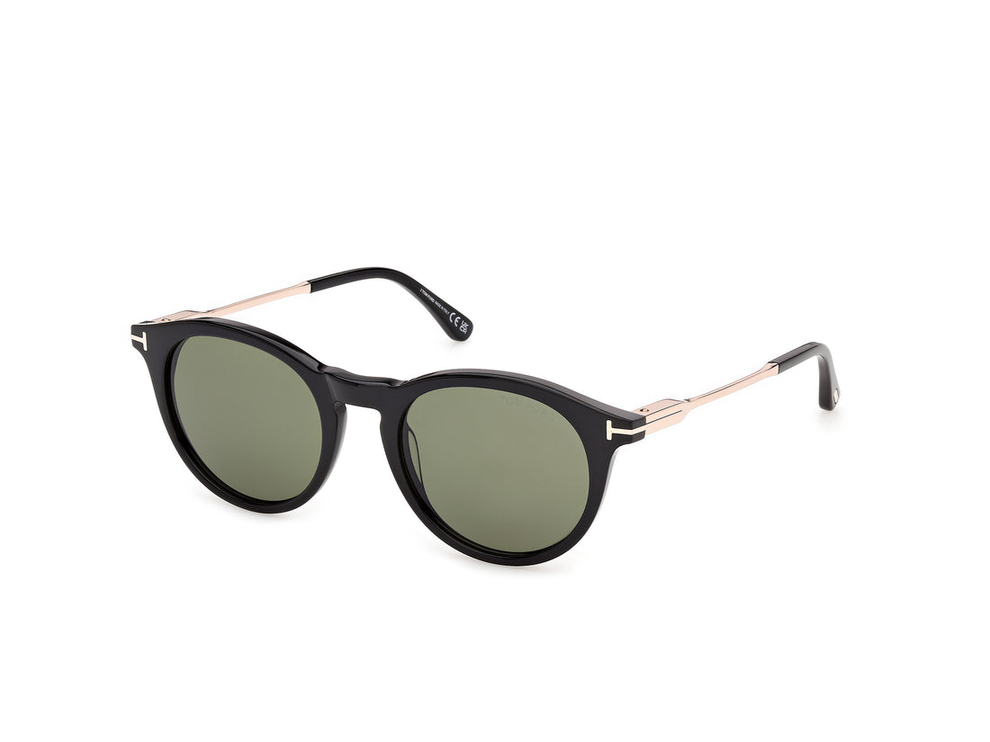 Lunettes de soleil tom ford ft1410 olivier-02 01n negro round masculino taille 52mm - Vue principale
