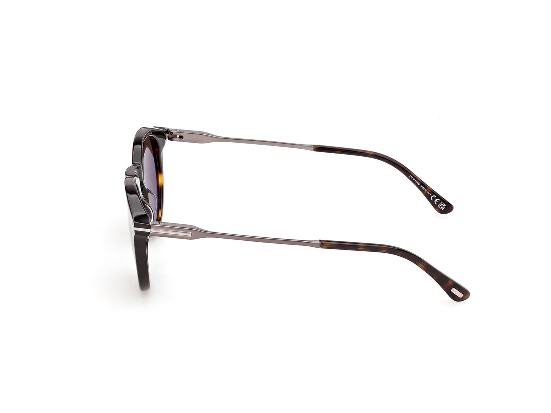Lunettes de soleil tom ford ft1410 olivier-02 52e havana round masculino taille 52mm - Vue détaillée