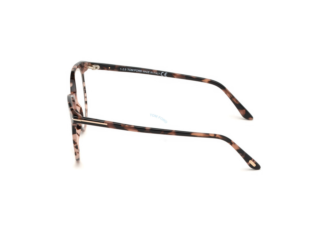 Óculos graduados tom ford ft5575-b 054 havana round femenino tamanho 51mm - Vista de detalhe