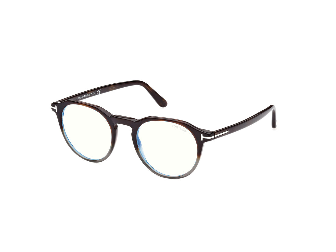 Occhiali da vista tom ford ft5833-b 056 havana round masculino taglia 49mm - Vista principale