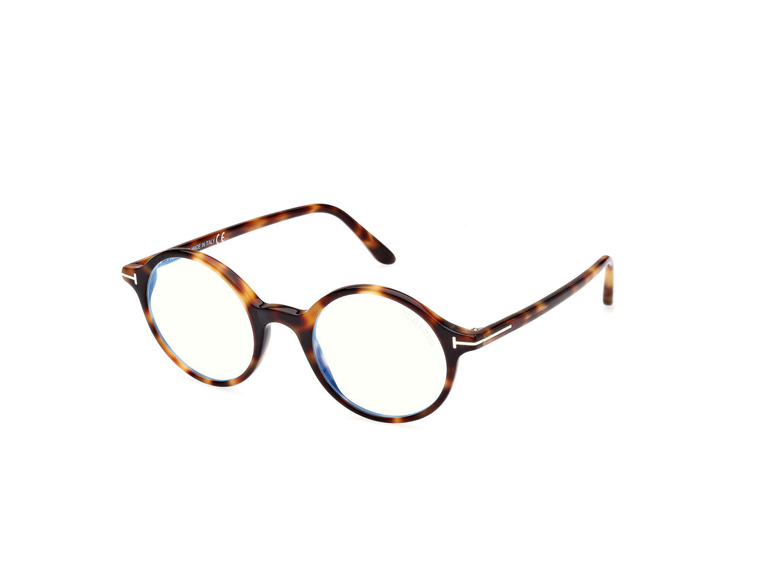 Óculos graduados tom ford ft5834-b 053 havana round masculino tamanho 47mm - Vista principal