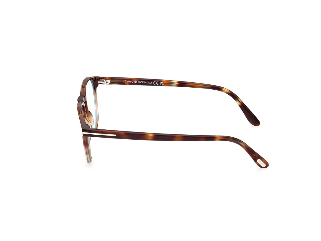 Óculos graduados tom ford ft5899-b 055 havana round masculino tamanho 48mm - Vista de detalhe