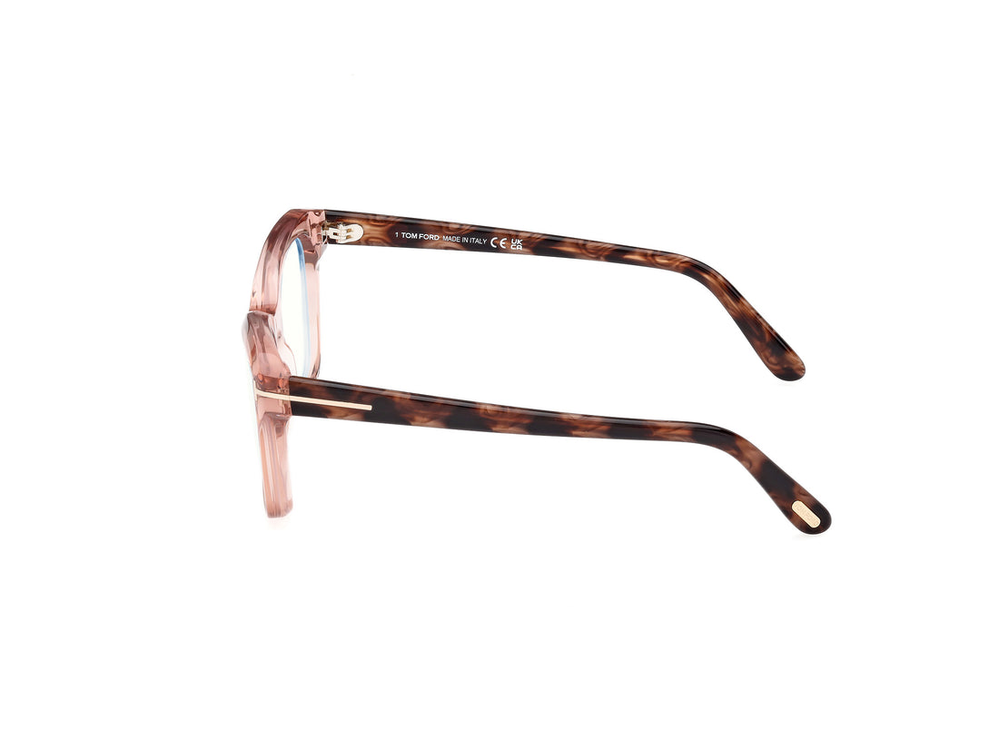 Óculos graduados tom ford ft5909-b 072 rosa cat eye femenino tamanho 53mm - Vista de detalhe