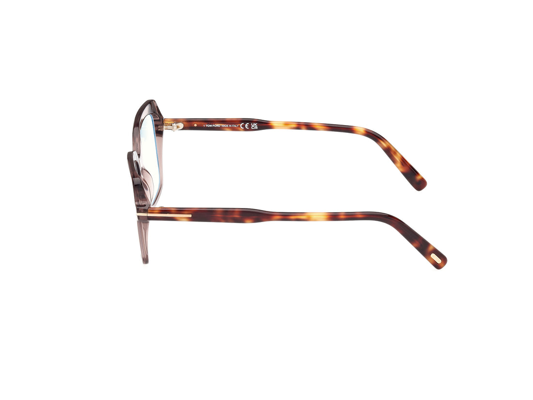 Óculos graduados tom ford ft5947-b 048 marron butterfly femenino tamanho 54mm - Vista de detalhe