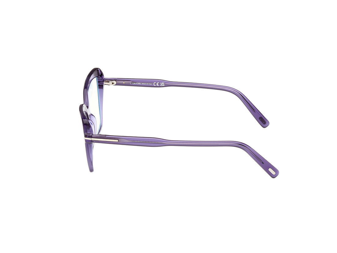 Óculos graduados tom ford ft5948-b 081 morado cat eye femenino tamanho 55mm - Vista de detalhe