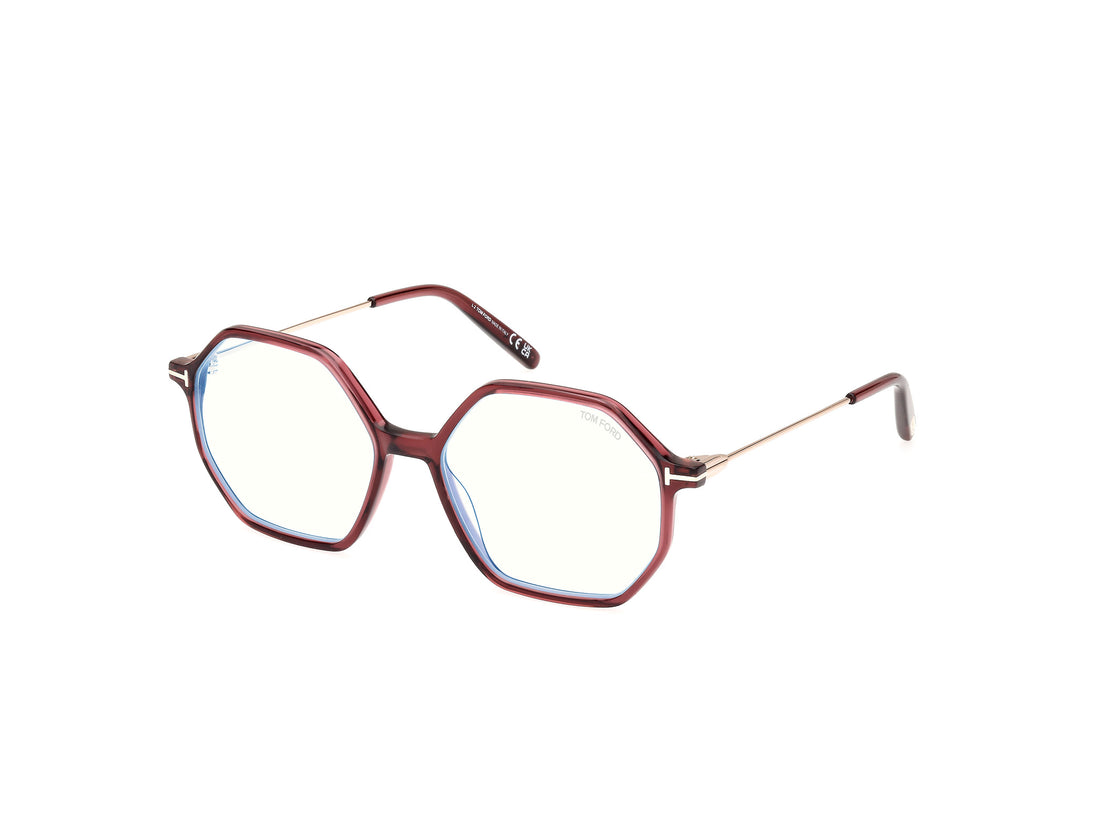 Óculos graduados tom ford ft5952-b 069 burdeos geometric femenino tamanho 54mm - Vista principal