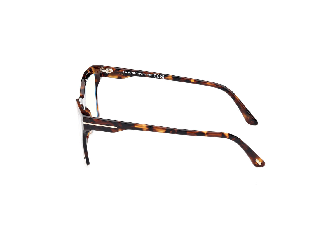 Óculos graduados tom ford ft5964-b 052 havana square femenino tamanho 54mm - Vista de detalhe