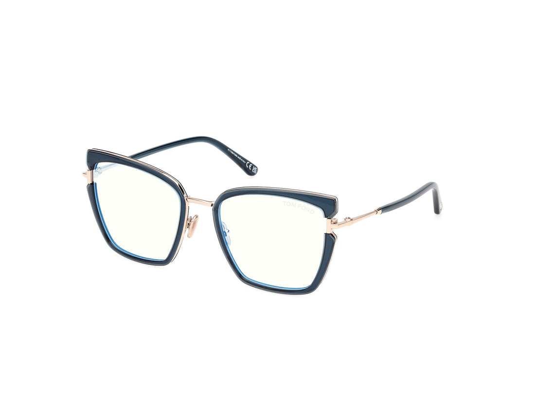 Óculos graduados tom ford ft5984-b 092 azul butterfly femenino tamanho 54mm - Vista principal