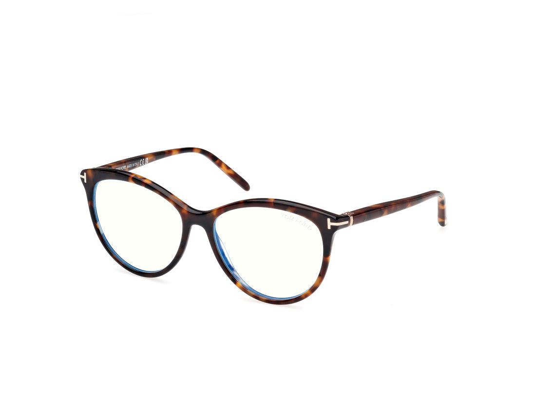 Óculos graduados tom ford ft5990-b 052 havana round femenino tamanho 55mm - Vista principal