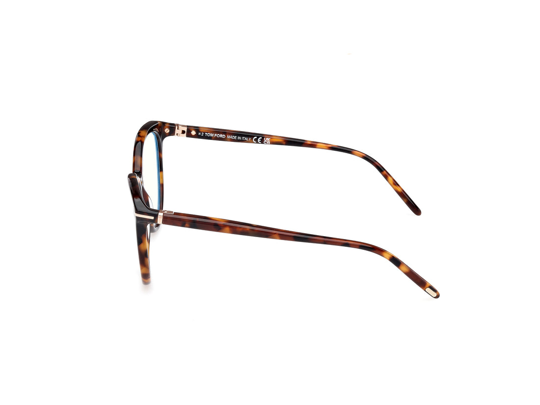 Óculos graduados tom ford ft5990-b 052 havana round femenino tamanho 55mm - Vista de detalhe