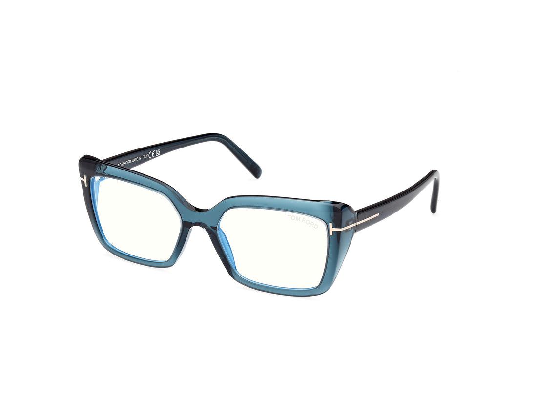 Prescription glasses tom ford ft5991-b 092 azul rectangular femenino size 55mm - Main view