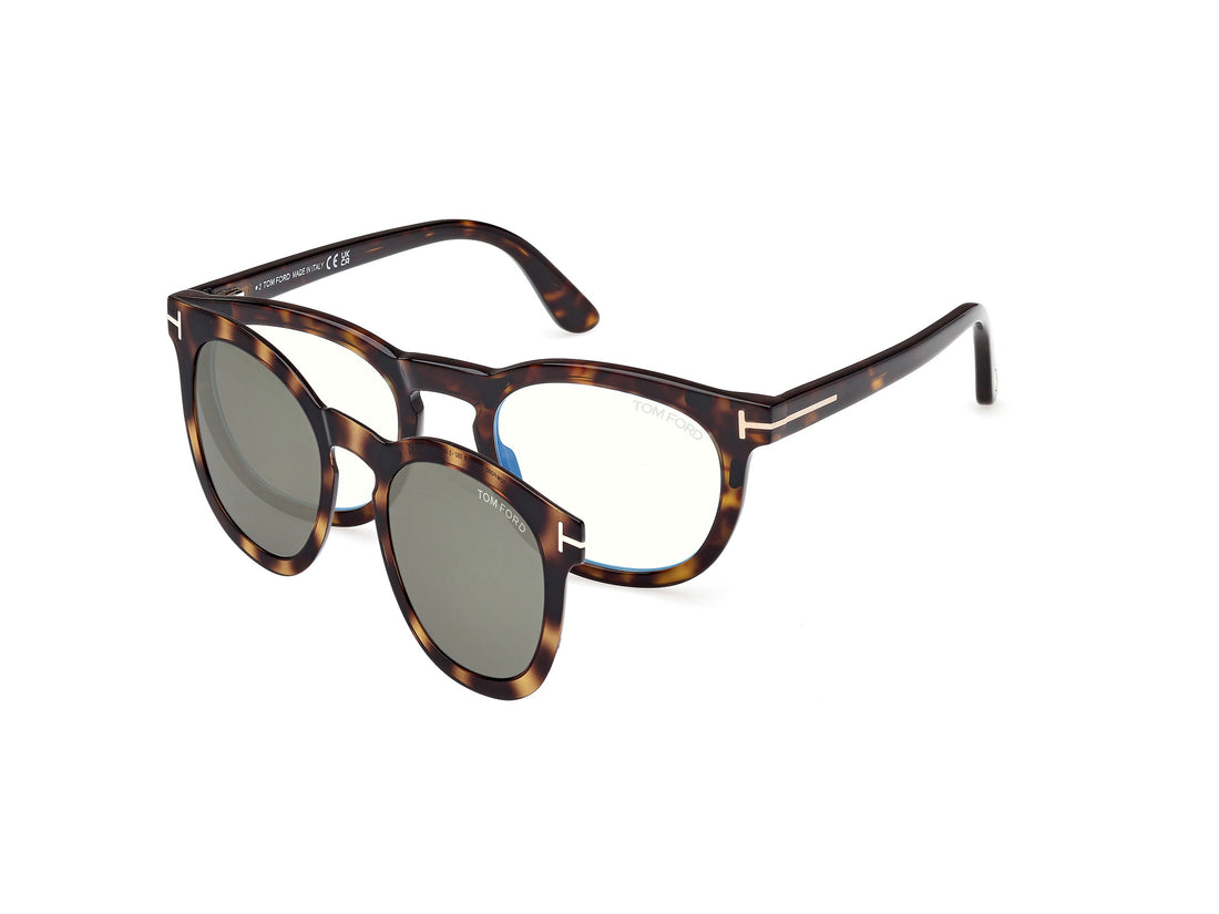 Óculos graduados tom ford ft5993-b 052 havana round masculino tamanho 50mm - Vista principal