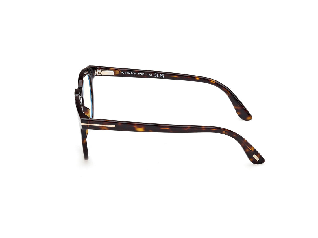 Óculos graduados tom ford ft5993-b 052 havana round masculino tamanho 50mm - Vista de detalhe