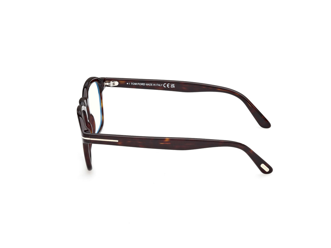 Óculos graduados tom ford ft6033-b 052 havana round masculino tamanho 51mm - Vista de detalhe