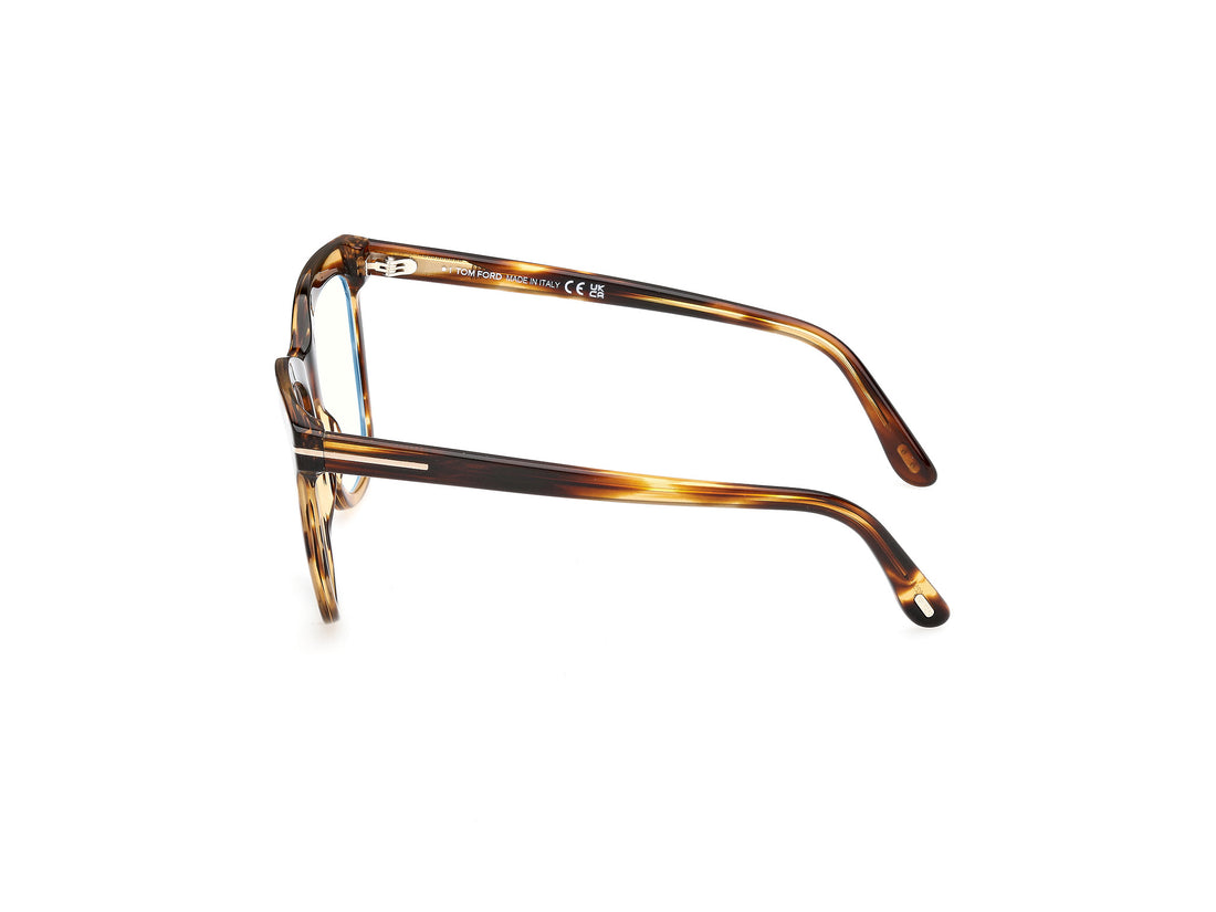 Óculos graduados tom ford ft6042-b 055 havana butterfly femenino tamanho 54mm - Vista de detalhe