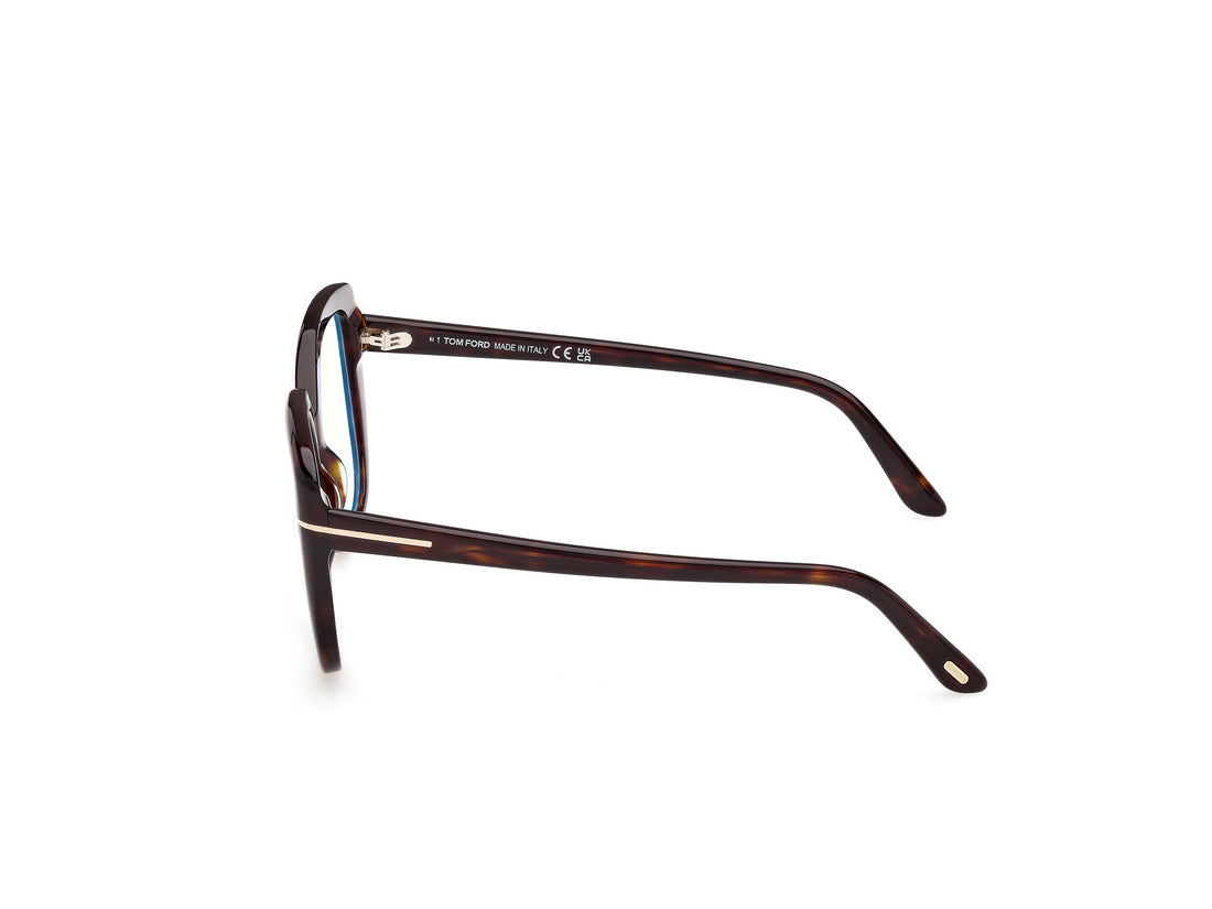 Óculos graduados tom ford ft6043-b 052 havana square femenino tamanho 53mm - Vista de detalhe
