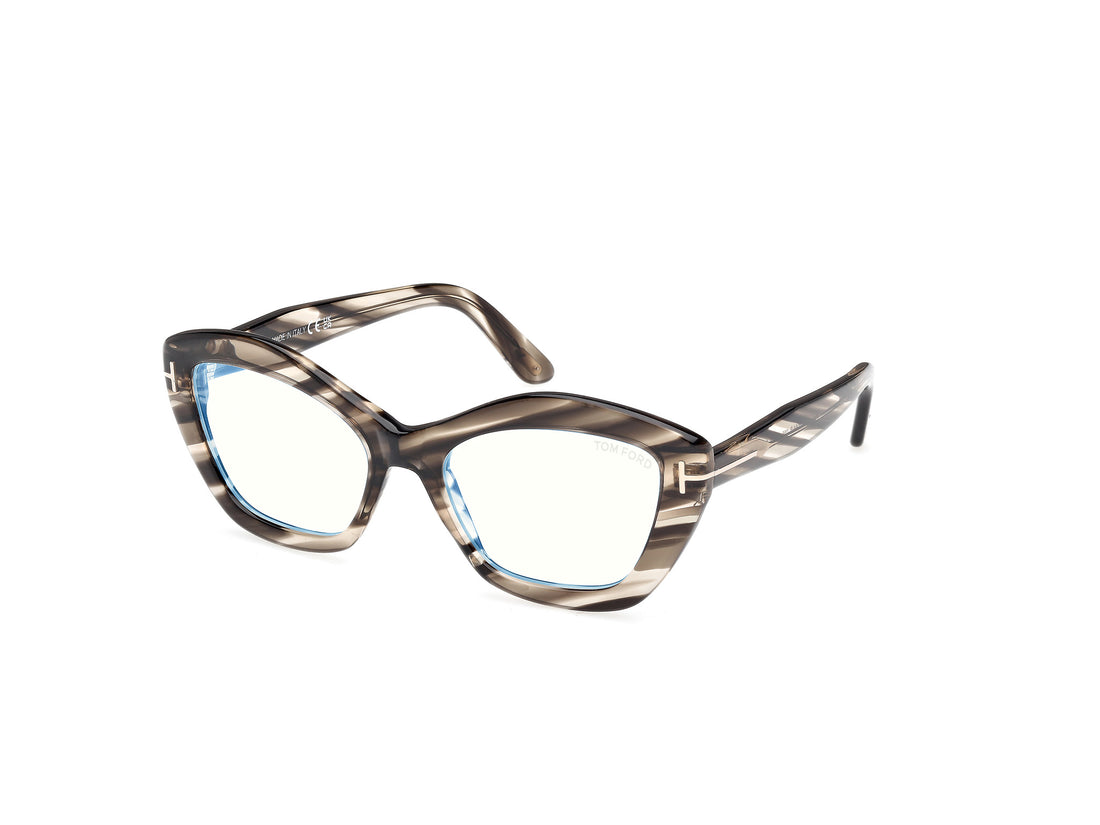 Óculos graduados tom ford ft6044-b 056 havana geometric femenino tamanho 54mm - Vista principal