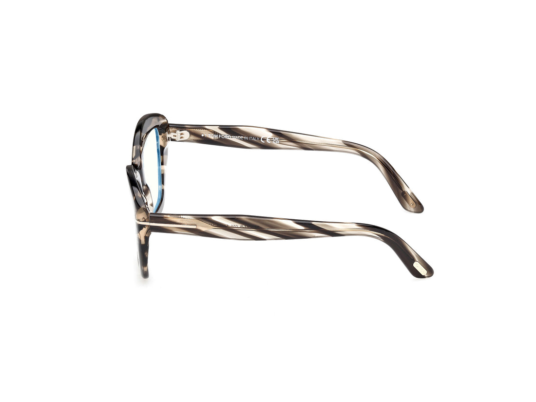 Óculos graduados tom ford ft6044-b 056 havana geometric femenino tamanho 54mm - Vista de detalhe