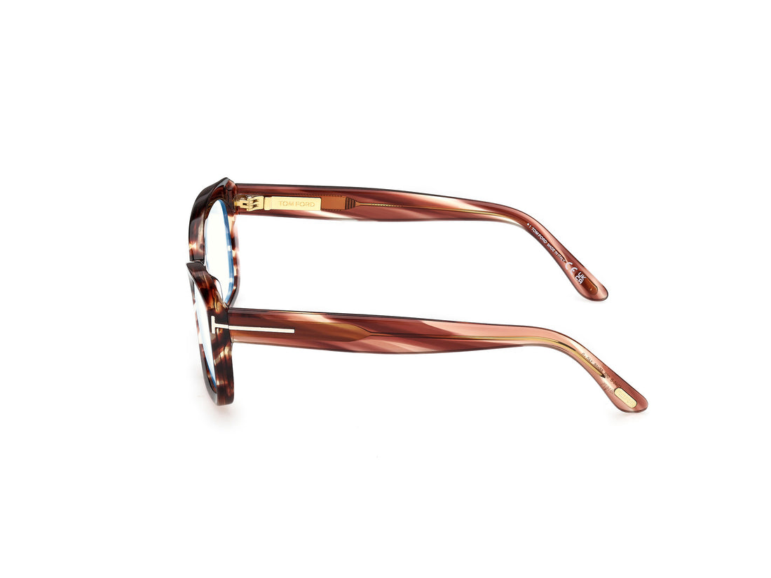 Lunettes de vue tom ford ft6046-b 055 havana rectangular femenino taille 55mm - Vue détaillée