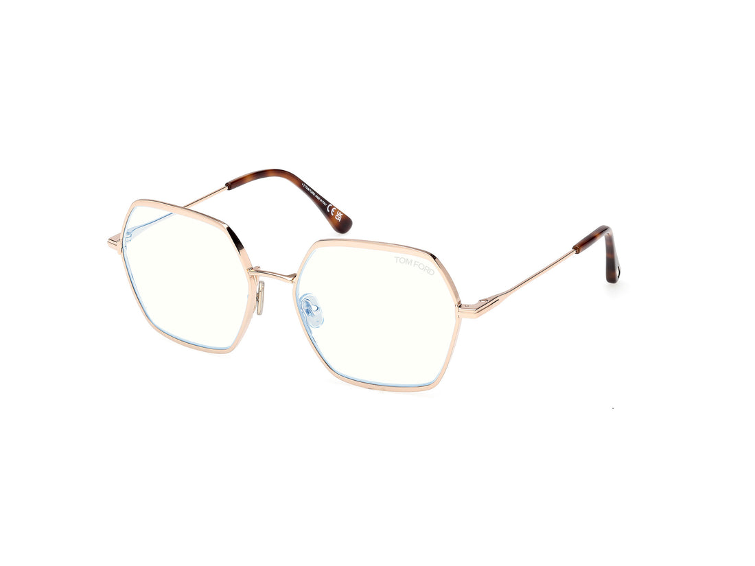 Óculos graduados tom ford ft6050-b 028 dorado geometric femenino tamanho 56mm - Vista principal