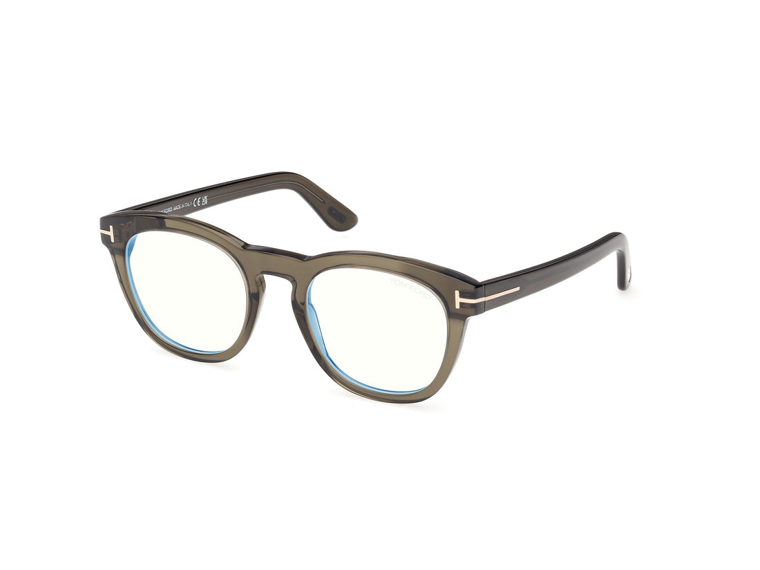 Óculos graduados tom ford ft6081-b 098 verde round masculino tamanho 51mm - Vista principal