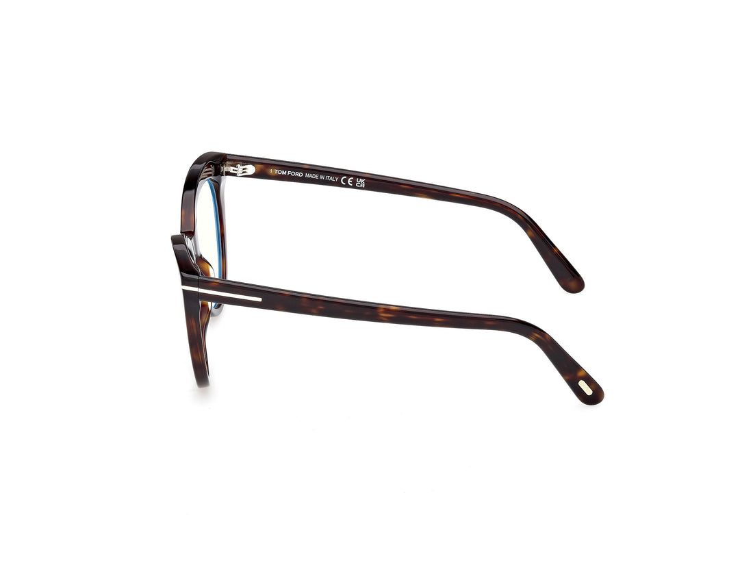 Óculos graduados tom ford ft6091-b 052 havana cat eye femenino tamanho 53mm - Vista de detalhe