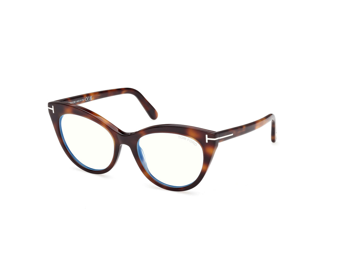 Prescription glasses tom ford ft6091-b 053 havana cat eye femenino size 53mm - Main view