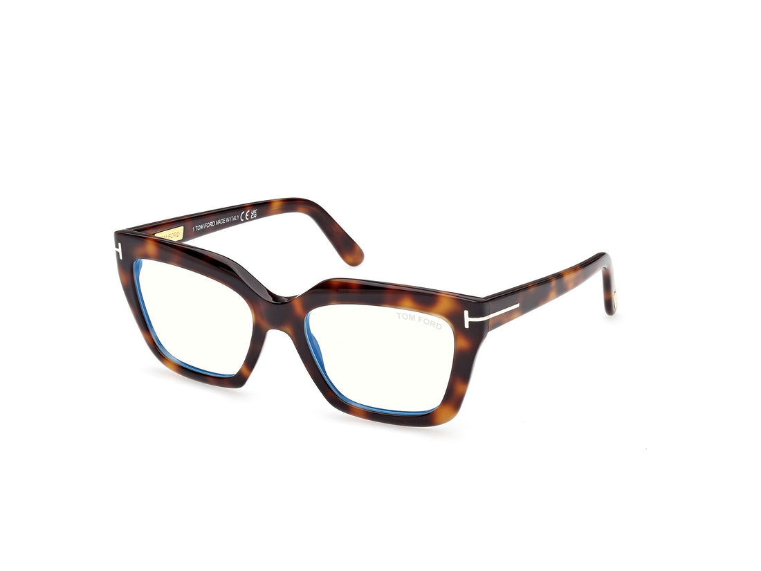 Prescription glasses tom ford ft6093-b 053 havana cat eye femenino size 53mm - Main view